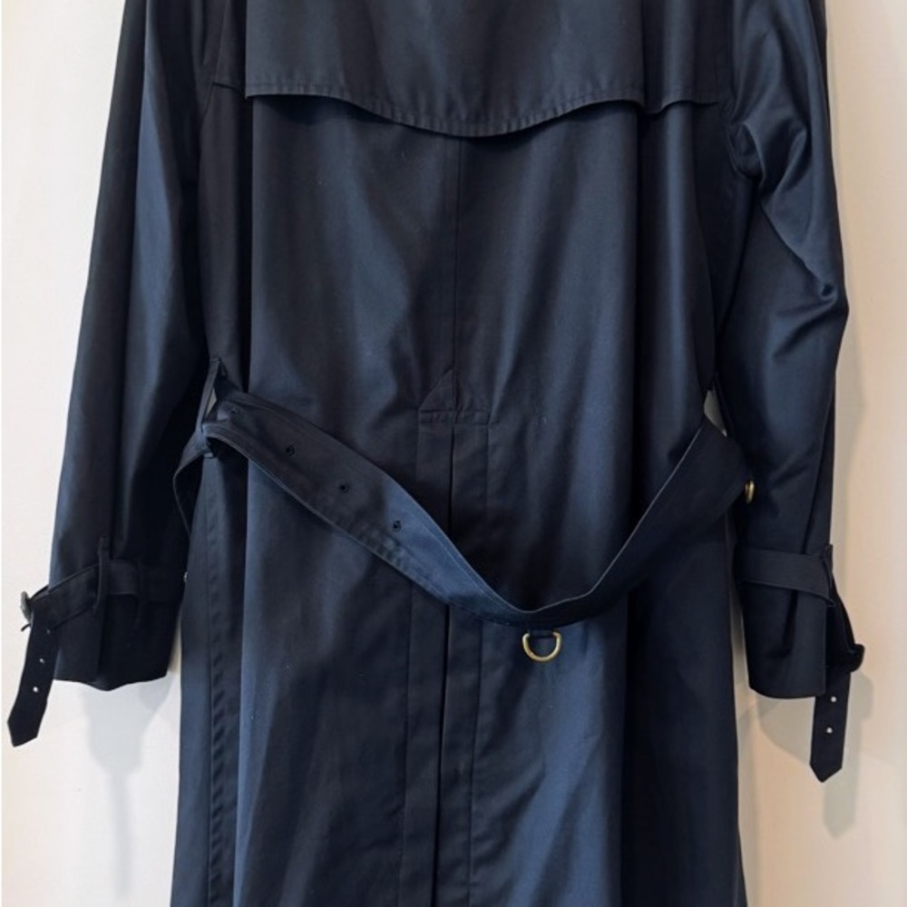 Burberry Navy Double-Breasted Trench Coat with Belt - Picture 2 of 8